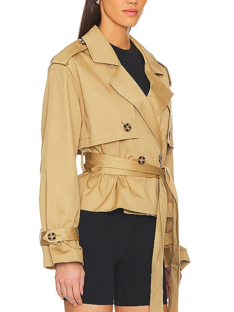 Favorite Daughter The Cropped Charles Trench Coat Large Sand Casual — image 2 of 6